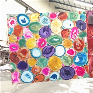 Multicolor Semiprecious Stone Slabs,Multi Color Gemstone Agate Stone