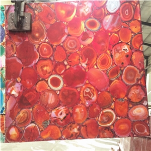 Red Semiprecious Stone Slabs for 5 Stars Hotel Decoration