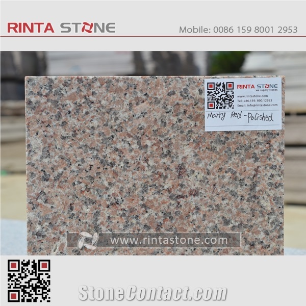 Marry Red Granite Rosa Spring Natural / Buff Stone Blocks Quarry