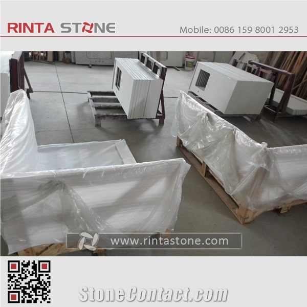 Quartz White Artificial Stone Kitchen Countertops