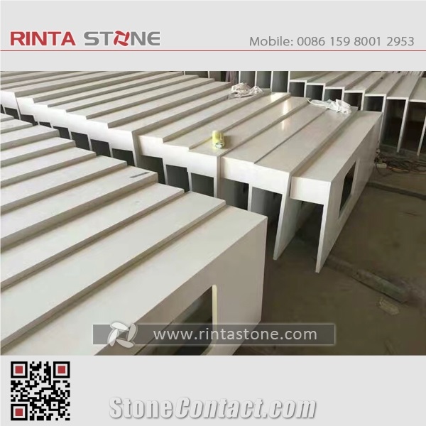 Quartz White Artificial Stone Kitchen Countertops