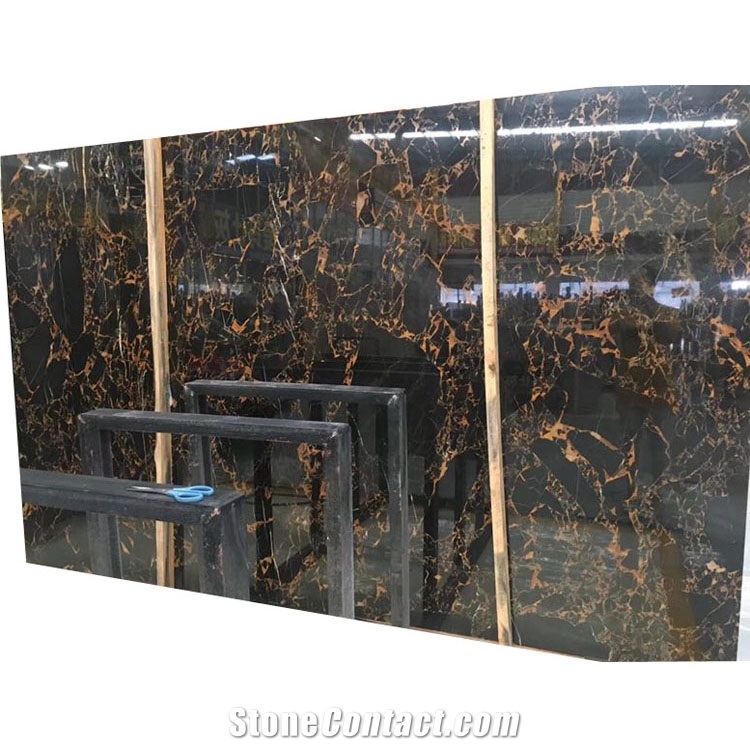 Black With Gold Veins  Portoro Gold Marble Slab