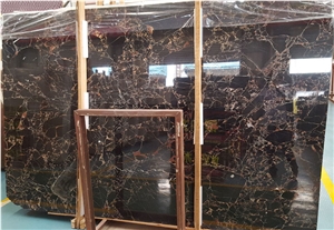 Black With Gold Veins  Portoro Gold Marble Slab