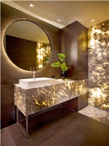 Bubble Onyx Bathroom Counter, Wall