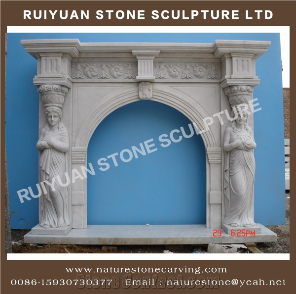 Fireplace Mantel Handcarved Crema Fireplace Sculptured Mantel