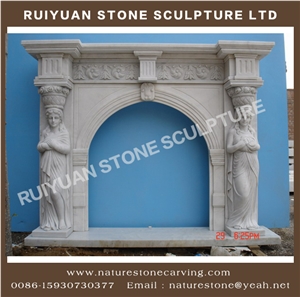 Fireplace Mantel Handcarved Crema Fireplace Sculptured Mantel