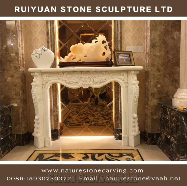 Fireplace Mantel Handcarved Crema Fireplace Sculptured Mantel