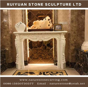 Fireplace Mantel Handcarved Crema Fireplace Sculptured Mantel