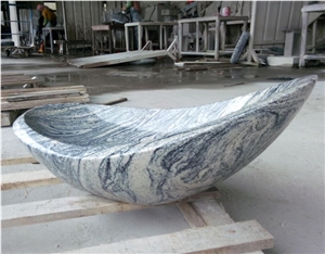 China Juparana Granite Bath Vessel Oval Sinks