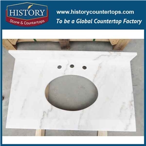 Prefab China Bianco Carrara Marble Vanity Top Custom Vanity Tops