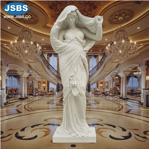 Natural Stone Carved Garden Marble Girl Statue Sculpture