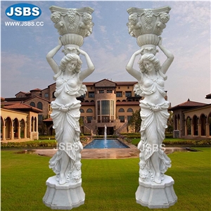 Stone Carved Roman Sculptured Column Pillars
