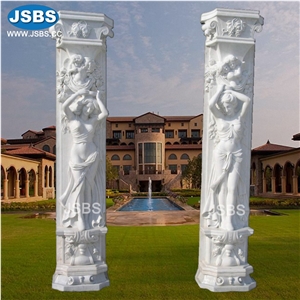 Stone Carved Roman Sculptured Column Pillars