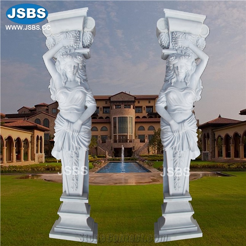 Stone Carved Roman Sculptured Column Pillars