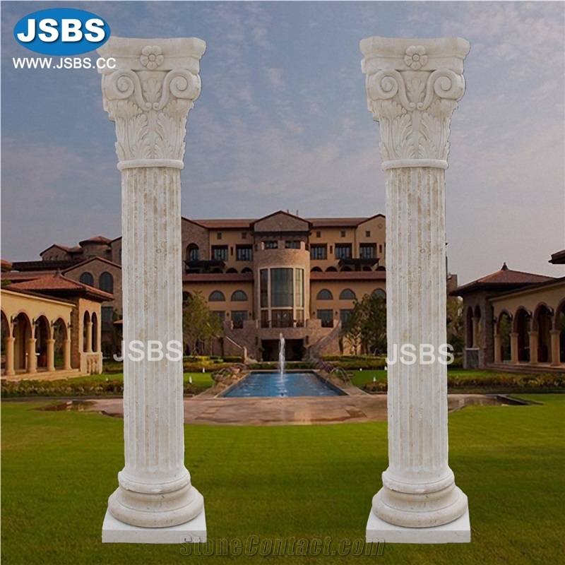 Stone Carved Roman Sculptured Column Pillars