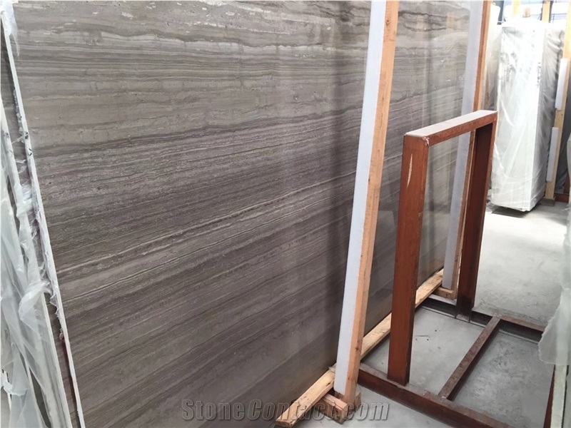 Chinese Grey Serpeggiant Eramosa Coffee Brown Wood Marble Slabs