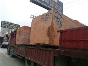 Azarshahr Red Travertine Block