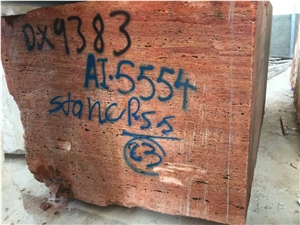 Azarshahr Red Travertine Block