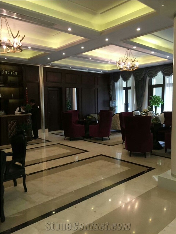 Crema Marfil Sierra Puerta Marble for Interial Wall and Floor Tile