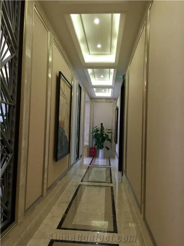 Crema Marfil Sierra Puerta Marble for Interial Wall and Floor Tile
