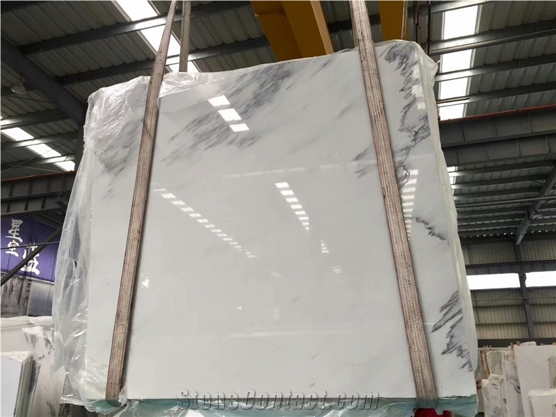 Cyan Flower White Marble for Interial Wall and Floor Tile