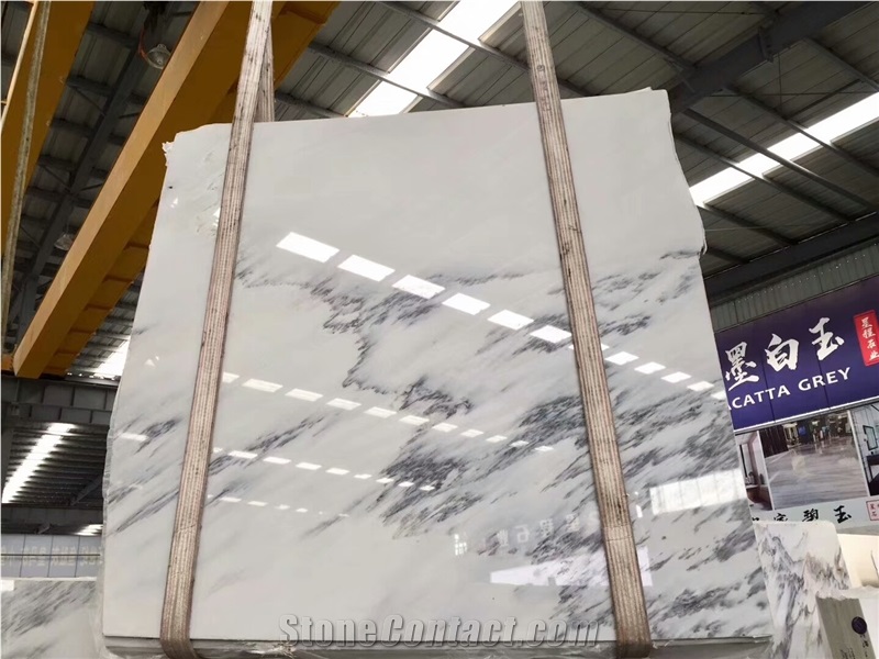 Cyan Flower White Marble for Interial Wall and Floor Tile