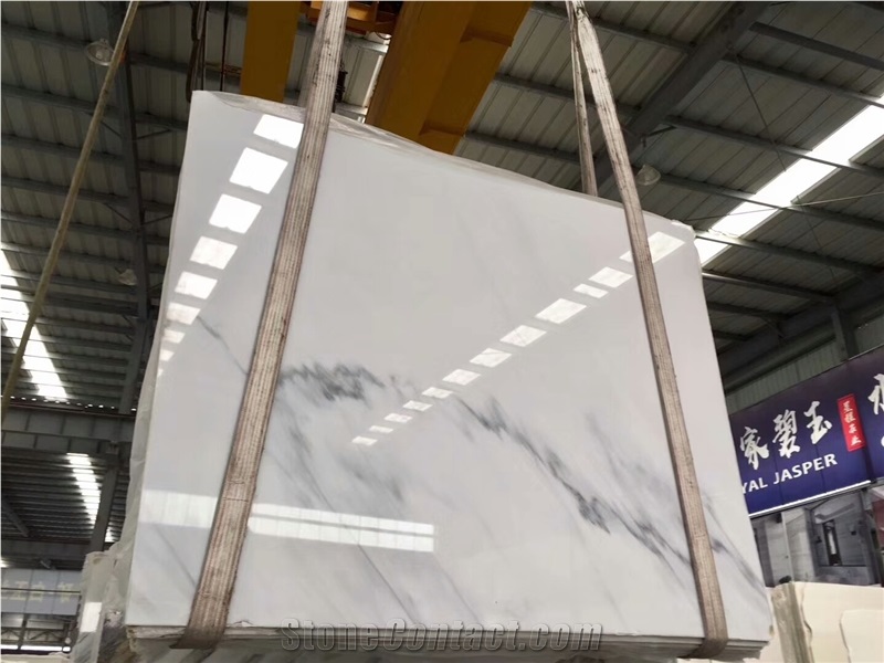Cyan Flower White Marble for Interial Wall and Floor Tile