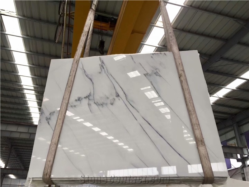 Cyan Flower White Marble for Interial Wall and Floor Tile