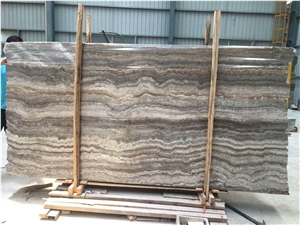 Tajrish Travertine Blocks, Dark Silver Gray Travertine Raw Blocks