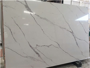 White Bianco Calacatta Artificial Stone for Wall and Floor Covering