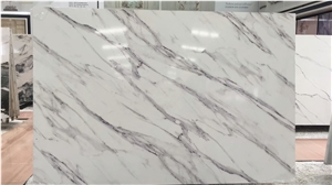 White Bianco Calacatta Artificial Stone for Wall and Floor Covering