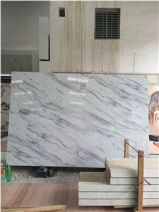 White Bianco Calacatta Artificial Stone for Wall and Floor Covering