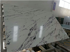 White Bianco Calacatta Artificial Stone for Wall and Floor Covering