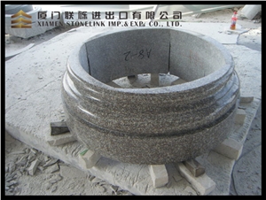 Bainbrook Brown G664 Granite Column Base Peach Red