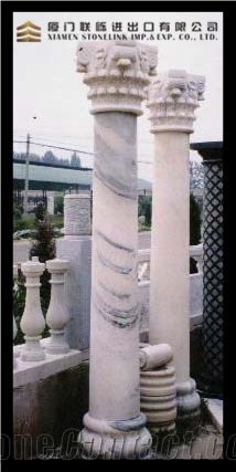 China Juparana Granite Column Granite Roman Pillar