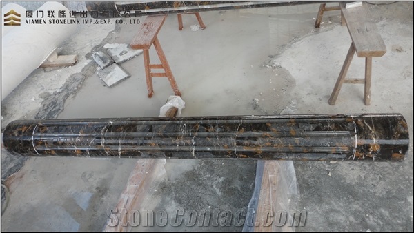 Portoro Gold Marble Column Black Marble Column