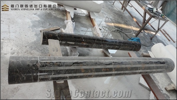 Portoro Gold Marble Column Black Marble Column