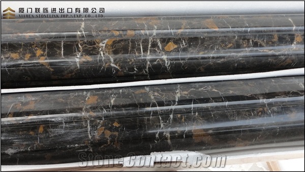 Portoro Gold Marble Column Black Marble Column