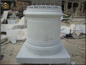 White Marble Roman Carving Column Base Pillar Base White Marble Roman Carving Column Base Pillar Base