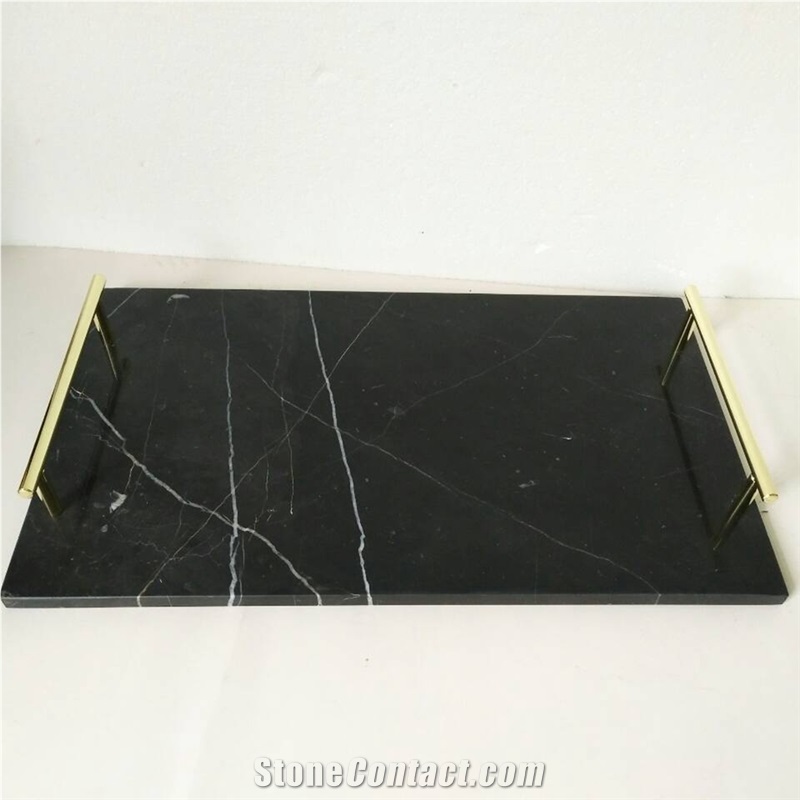 China Oriental White Rectangle Marble Serving Tray