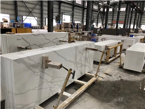 Calacatta White Quartz Slabs, Tiles for Countertops