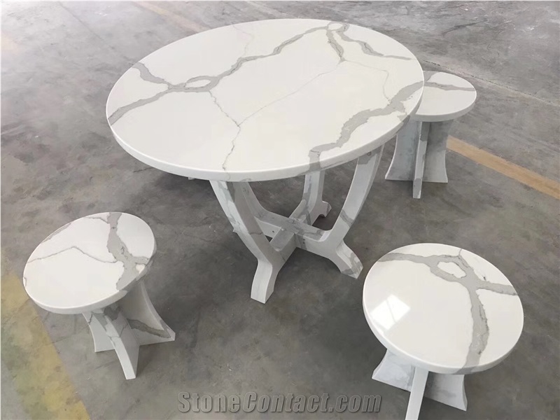 Calacatta White Quartz Slabs, Tiles for Countertops