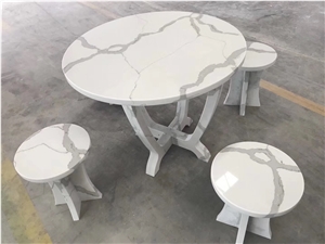 Calacatta White Quartz Slabs, Tiles for Countertops