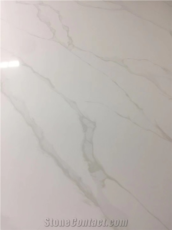 Calacatta White Quartz Slabs, Tiles for Countertops