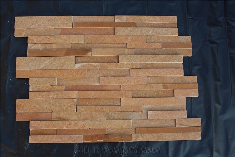 Yellow Limestone 3d Brick Ledge Stone