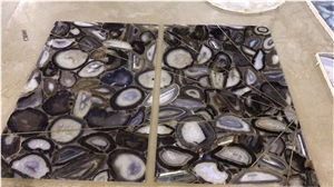 Black Agate # Agate Sheet # Gem Plate # Semi-Precious Stone # Gem Deco