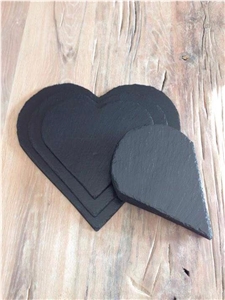 Natural Heart Shape Slate Cheese Cutting Board