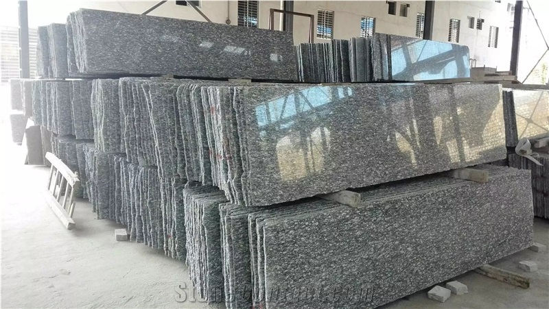 Spindrift White G377 Polished Granite Countertops