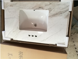 Calacatta Amber Marble Prefab Vanity Top