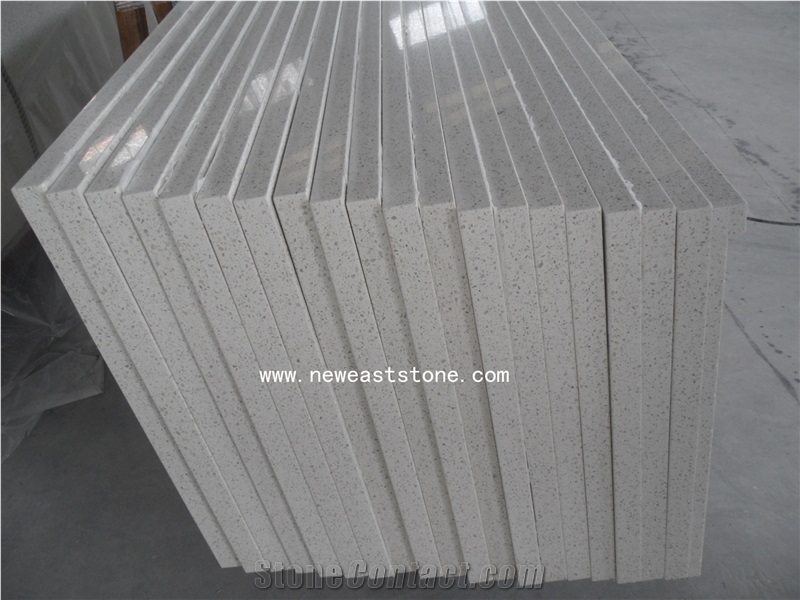 Sparkle White Artificial Quartz Kitchen Countertop
